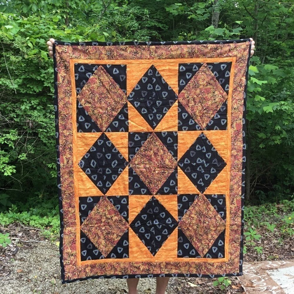 NWT HandCrafted Fall Color Quilt